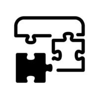 Three Interconnected Puzzle Pieces Icon Showing Process or Link vector
