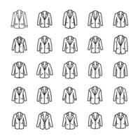 Blazer icon set isolated vector