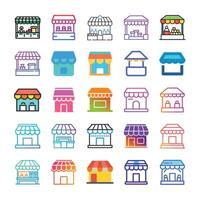 Isolated stall icon set isolated vector