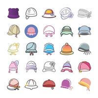 Cap icon set vector