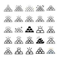 Isolated bullion icon set vector
