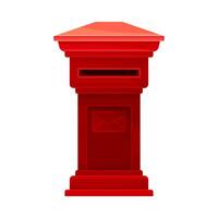 Red mailbox for correspondence. Retro post box for paper letters flat illustration vector