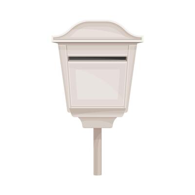 Mailbox for correspondence, retro street post box for paper letters and newspapers flat illustration