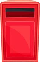 Red retro mailbox for sending correspondence. Post box for paper letters flat illustration vector