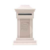 Mailbox for sending correspondence. Retro post box for paper letters flat illustration vector