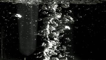 The water boils with air bubbles. Filmed on a high-speed camera at 1000 fps. High quality FullHD footage video
