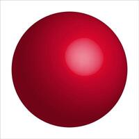 Plain matte Red 3D Sphere icon. Ball shape isolated on white background. Plastic Bubble. Simple Orb form. 3D illustration. vector