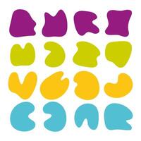Doodle liquid abstract blob shapes, color irregular organic random forms, fluid silhouette, simple smooth ink stain. Highlight for social media stories. Perfect for branding, social media vector