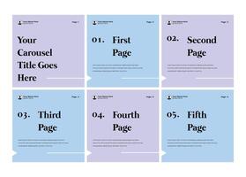 Minimal six page carousel banner template design for tips and tricks sharing. Microblog social media carousel. carousel design in portrait frame, minimalist style vector