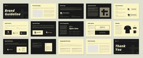 Brand Guideline Presentation template. Brand Strategy Guideline Layout. Complete Brand Identity Guidelines, Professional Logo Presentation, Modern Brand Guidelines Template vector
