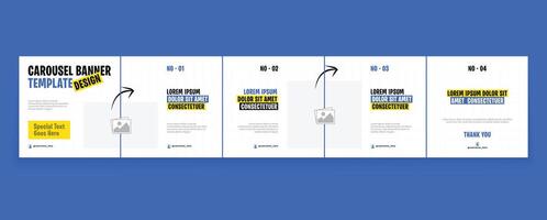 Editable business carousel post template for advertising. Carousel design, Editable social media carousel layout. vector