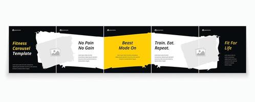 fitness banner or tips and tricks sharing carousel banner template vector