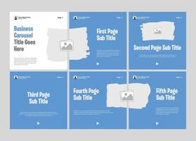 Minimal and creative carousel post template for advertising. Carousel design, Editable social media carousel layout. vector