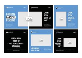 Carousel post template for advertising. Carousel design, Editable social media carousel layout. vector