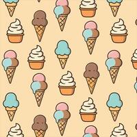Cup Cone Ice Cream Pattern Background vector