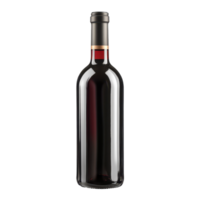 Red wine bottle displayed prominently on a plain background for emphasis on its elegant shape and color png