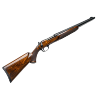 Classic side-by-side shotgun with wooden stock displayed against a neutral background png