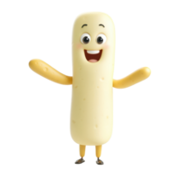 Cartoon character with a cheerful smile and outstretched arms promoting joy and happiness in an animated setting png