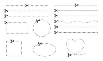 Scissors Icon , Black scissors cut the line, dotted divider line, Scissors with line vector