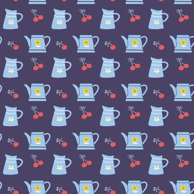 Charming cottage decor with cherry pattern for home design