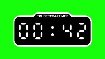 45 second countdown timer with digital display and green screen background suitable for technology, business, productivity concepts in presentations, websites, and social media video