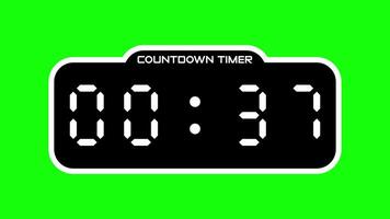 40 second countdown timer with digital display and green screen background suitable for technology, business, productivity concepts in presentations, websites, and social media video