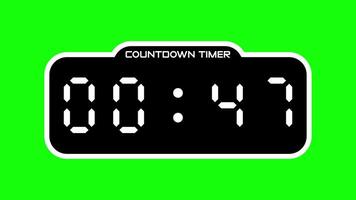 50 second countdown timer with digital display and green screen background suitable for technology, business, productivity concepts in presentations, websites, and social media video