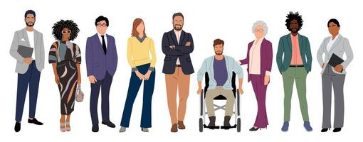 Diversity and inclusion in business team concept vector