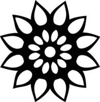 Abstract Black and White Floral Mandala Design Element for Print or Web vector