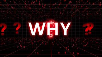 How When Where What Why Text with Question Marks Background video