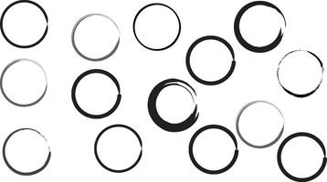 Ellipses in doodle style. Set of illustration isolated on white background. vector