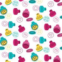 pattern of stamps with drawings on body of children from 90s and 2000s. Flat colored texture in the form of doodles. variety of body patterns. Children's colorful stamps. bright stamps with drawings vector