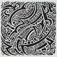 A black and white drawing of a pattern design vector