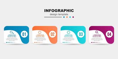 Rounded square infographic with color blocks vector