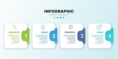 Modern infographic with square rounded boxes vector