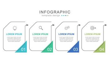 Minimalist infographic with square rounded boxes vector