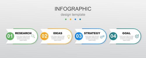 Arrow style infographic timeline with 4 steps vector