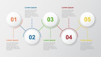 5 steps business data visualization timeline process infographic template design vector