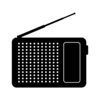 Silhouette of a Portable radio receiver with extended antenna icon symbol vector