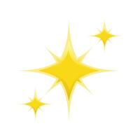 Cartoon Sparkle Stars, A cute and simple cartoon illustration featuring three yellow starburst shapes of varying sizes, representing sparkles or shine vector