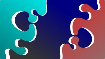 Interlocking Puzzle Pieces Connecting on a Gradient Background vector