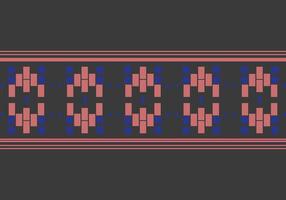 Seamless Ethnic Floral Border Pattern A Timeless Decorative Design Inspired by Traditional Weaving and Batik Styles from Souteastasia. vector