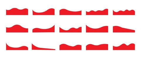 Dividers Shapes for Website Pictogram Set. Curve Lines, Drops Set of abstract design separator header and border for website and app. Different borders for website, banner, app, poster, background vector