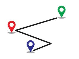 Map route icon. Gps path symbol. Travel signs. Roadmap symbols. start and finish icons. isolated sign. vector