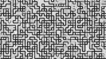 Black outlined maze of squares and rectangles Suitable for puzzles games abstract designs and geometric backgrounds Versatile graphic element video