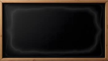 Empty Blackboard with Wooden Frame Perfect for Your Message photo
