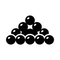 Pyramid of Black Billiard Balls Symbolizing Precision and Strategy in Game vector