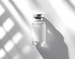Clean Minimalist Product Photography Vaccine Vial Mockup photo