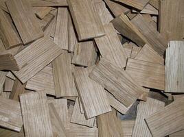 A pile of wood chips that are being used for a project photo