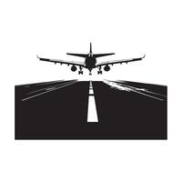 Aeroplane runway takeoff Stock Image on white background. vector